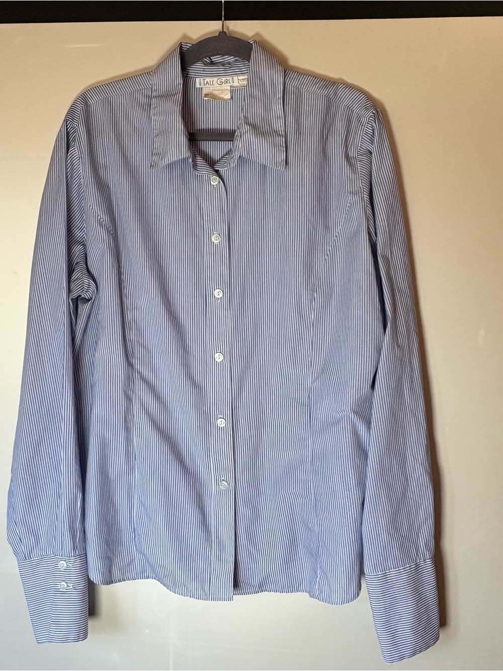 Tall Girl Blue  Stripe Classic Button-Up Shirt